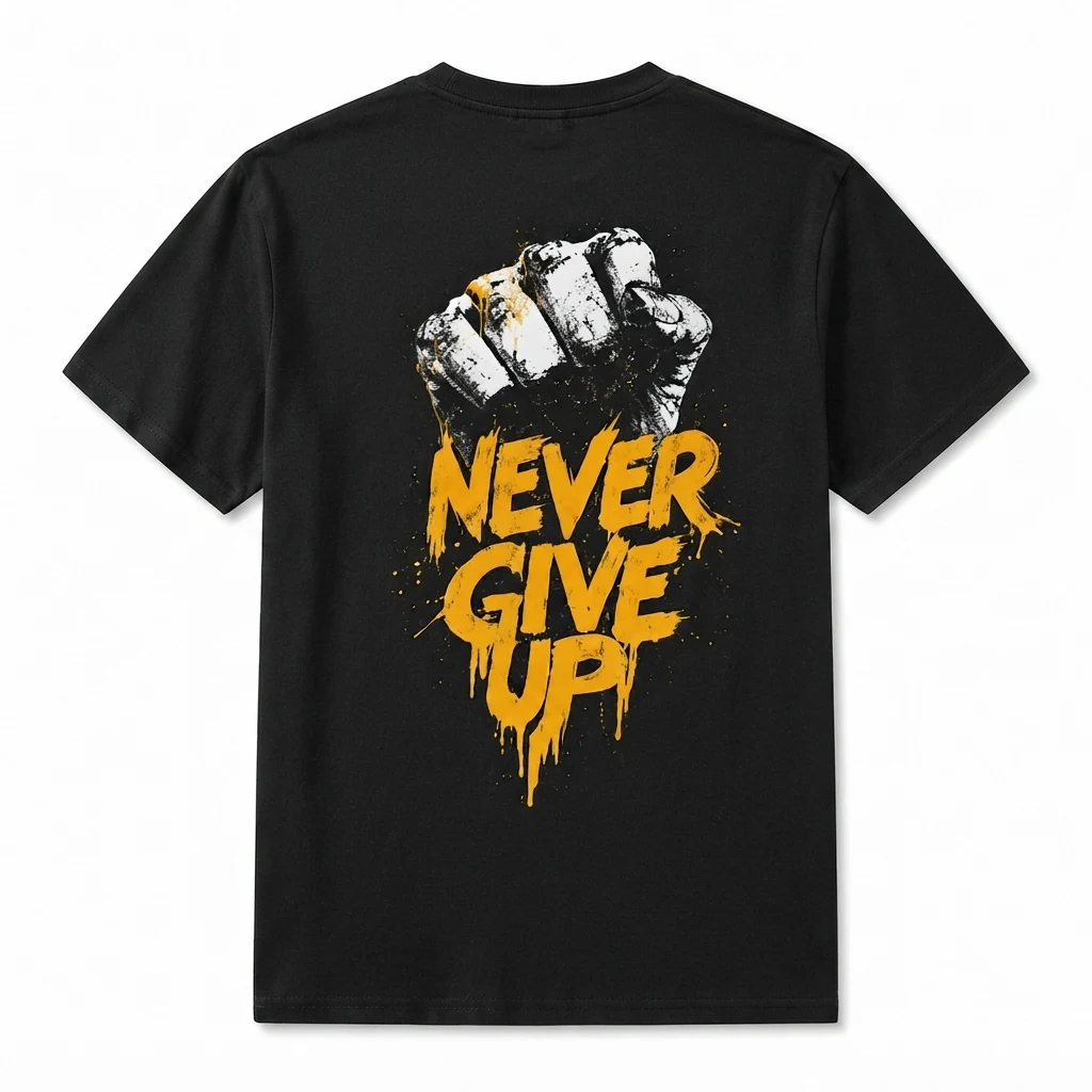 Graphic Printed Tee – Never Give Up